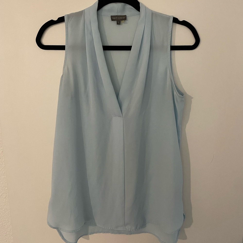 Vince Camuto Sky Blue Sleeveless Blouse